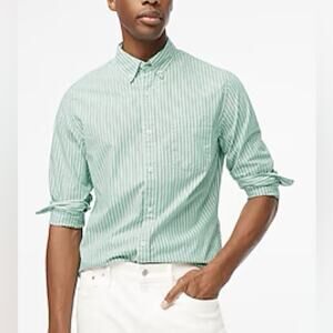 J. Crew White Aventurine Stripe Classic flex casual shirt